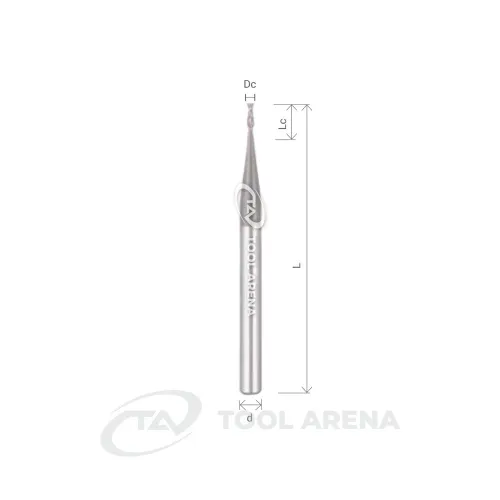 M-SEM2008 Фреза твердосплавная D0,8x1,6x50x4xZ2 ALTIN-NANO ARRALBE фото