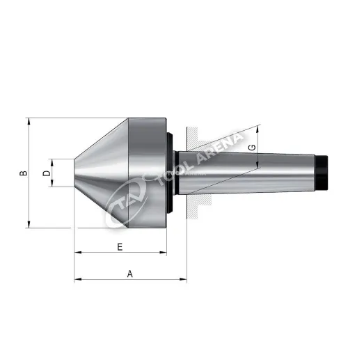 301556 Центр вращающийся, конус Морзе 2, тип 617 грибковый, усечённый 60° RÖHM фото