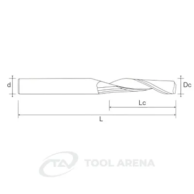 94.0100.1200 Фреза твердосплавная с плоским торцем D12x26x75x12xZ1 BRIGHT Helion фото