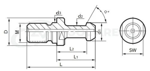 PSBT50-60 Штревель BT50 60° без отверстия для СОЖ NICHE фото