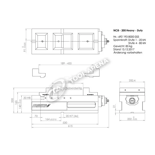 Тиски прецизионные станочные, NC8-200-Heavy-Duty фото