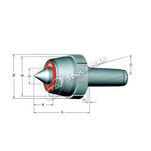 466231 Центр вращающийся, конус Морзе 6, тип 604 MA для большой нагрузки, с отжимной гайкой RÖHM фото