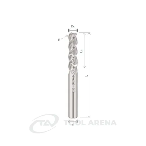 A-SEM3120L-R0,5 Фреза твердосплавная D12R0.5x50x110x12xZ3 UNCOATED ARRALBE фото