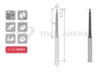 H-CBM2010XL-Фреза твердосплавная сферическая D1x1,5x100x6xZ2 ALTIN-NANO ARRALBE