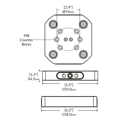 Плита нулевой точки RockLock 96mm 150mm x 158mm x 34.5mm фото