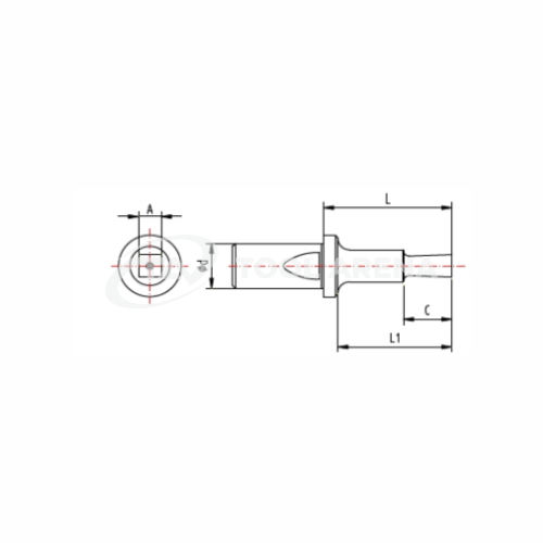 BRIGHETTI GL16K-Q-9-L45TIN Прошивка тип GL16 (удлиненная L=45 мм), квадратная ф9 мм, TiN