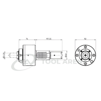 4.201.334 Блок приводной, прямой, хвостовик VDI 40 (HAAS), цанговый патрон ER32A, PRECI-FLEX, внешняя и центральная подача СОЖ, EPPINGER фото