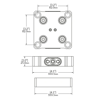Плита нулевой точки RockLock 52mm 103,5mm x 103,5mm x 25,0mm фото