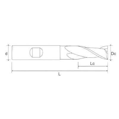 89.0202.0400 Фреза из быстрорежущей стали с плоским торцем D4x11x55x6xZ2 BRIGHT Helion фото