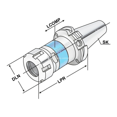 Патрон цанговый резьбонарезной, с синхронизацией SK40-M3-M33 (ER40)-120 DIN69871   403.16.02.26 фото