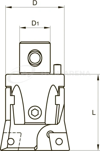 Блок расточной, черновой 90° с режущими пластинами в гнездах ползунов, под пластинку CC☐☐ 0803☐☐. Pinzbohr, D 03290 401. фото