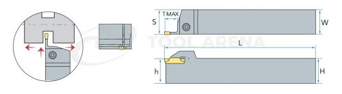 MGEHR2525-6-T15 Державка токарная канавочная NICHE