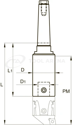 Оправка для расточных блоков, типоразмер 22, глубина расточки 80 мм, хвостовик Морзе 2 DIN 228 , 302022080 фото