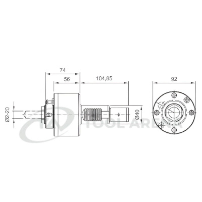 4.201.333 Блок приводной, прямой, хвостовик VDI 40 (HAAS), цанговый патрон ER32A, PRECI-FLEX, внешняя и центральная подача СОЖ, EPPINGER фото