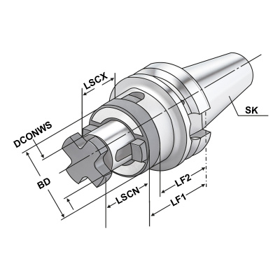 DC.406.10.27 Оправка комбинированная для насадных и дисковых фрез DC-BT40 - 27- 55, JIS B 6339 (MAS-BT) , форма AD/B , Kemmler фото