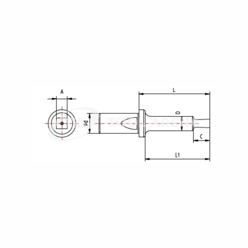 BRIGHETTI G12A-Q-8-L60INOX PLUS Прошивка тип G12A (удлиненная L=60 мм), квадратная ф8 мм, INOX PLUS