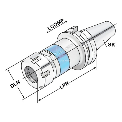 Патрон цанговый резьбонарезной, с синхронизацией BT40-M3-M12 (ER16)-81 JIS B 6339 (MAS-BT)   406.16.02.10 фото