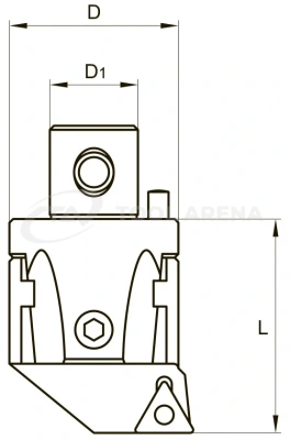 Блок расточной, чистовой 90° с режущими пластинами в гнездах ползунов, под пластинку TP☐☐ 0902☐☐. Pinzbohr, A 02790 310. фото