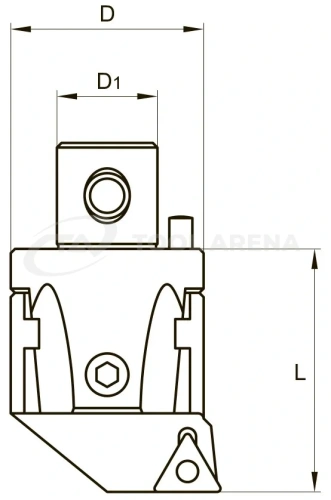 Блок расточной, чистовой 90° с режущими пластинами в гнездах ползунов, под пластинку TP☐☐ 0902☐☐. Pinzbohr, A 02790 310. фото