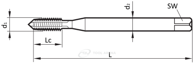 V-31580 Метчик машинный M20 x 2.5 DIN 376, HSS-E VAP, форма B, VÖLKEL