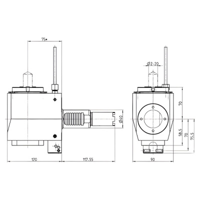 4.200.957 Блок приводной, угловой, хвостовик VDI 40 (HAAS), цанговый патрон ER32A, PRECI-FLEX, левосторонний, внешняя подача СОЖ, EPPINGER фото