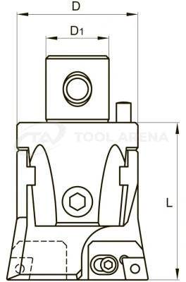 Блок расточной, черновой 90° с резцовыми вставками 3CT 90 402 N, под пластинку CN☐☐ 1204☐☐L. Pinzbohr, D 10090 402 N. фото