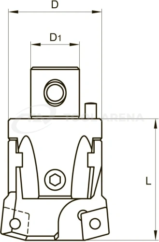 Блок расточной, черновой 75° с режущими пластинами в гнездах ползунов, под пластинку CC☐☐ 0803☐☐. Pinzbohr, D 03275 401. фото