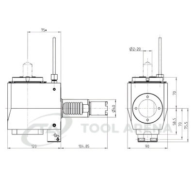 4.200.954 Блок приводной, прямой, хвостовик VDI 40 (HAAS), цанговый патрон ER32A, PRECI-FLEX, внешняя подача СОЖ, EPPINGER фото