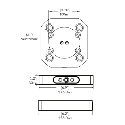 Плита системы нулевого базирования RockLock 96mm 158mm x 150mm x 30mm фото
