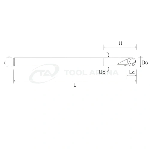 93.1824.0108 Фреза твердосплавная сферическая D1x0,7x48x4xZ2 CBN SOLID Helion фото