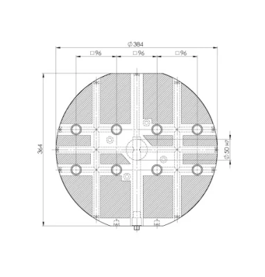 Quick•Point® 96 Grid Plate двухместная круглая ø384x27 мм без отверстий 45962 2-fold фото