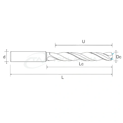 60.6805.0510 Сверло твердосплавное с внутренним охлаждением D5,1 5XD DRILLANT Helion фото