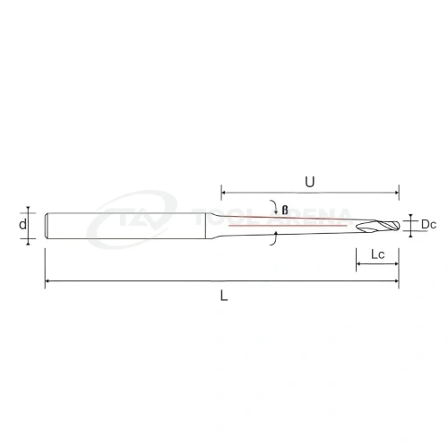 82.6227.0100 Фреза твердосплавная сферическая D1x2x75x6xZ2 RACER PLUS Helion фото