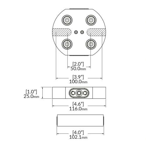 Базовая плита нулевой точки RockLock 52 мм Ø116 мм x 25 мм 52mm 116mm 25mm фото