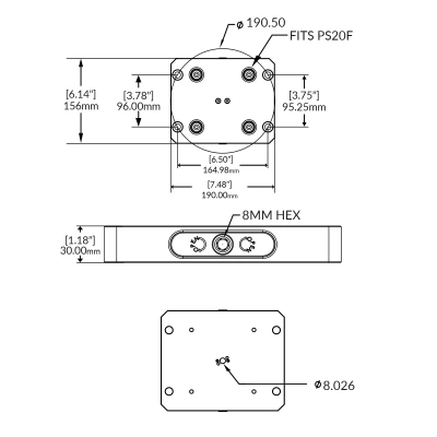 Плита нулевого базирования RockLock 96mm 190mm x 156mm x 30mm фото