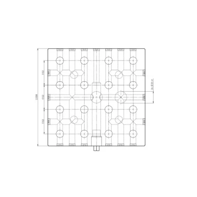 Quick•Point® 52 базисная плита счетверённая 208 x 208 x 27 мм без монтажных отверстий 45640 4-fold фото