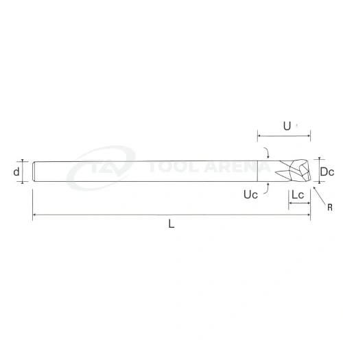 93.1810.0106 Фреза твердосплавная с угловым радиусом D1x0,7x48x4xZ2 CBN SOLID Helion фото