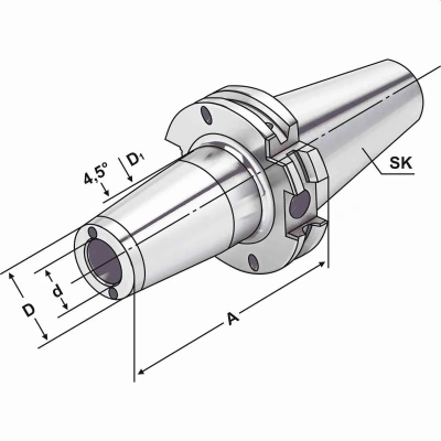 Термопатрон 4,5° с каналами для СОЖ SK 40 - 32 - 100 фото