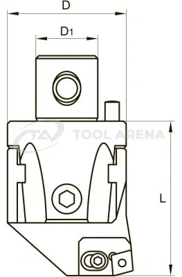 Блок расточной, чистовой 75° с резцовыми вставками 3CT 75 402 N, под пластинку CN☐☐ 1204☐☐R. Pinzbohr, A 50075 402 N. фото