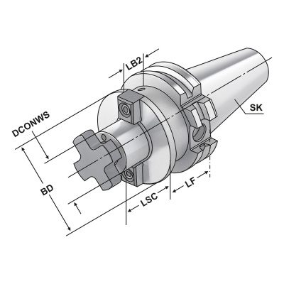 DC.403.11.40 Оправка для насадных фрез DC-SK40 - 40- 50, ISO 7388-1 форма AD/AF, DIN 69871 форма AD/B, Kemmler фото