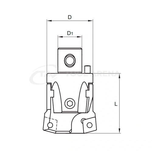 Блок расточной, черновой 90° с режущими пластинами в гнездах ползунов, под пластинку CC☐☐ 09T3☐☐. Pinzbohr, D 02790 409. фото