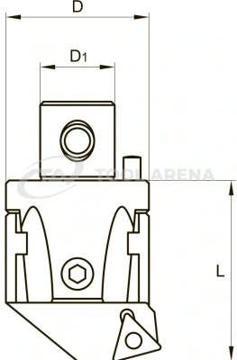Блок расточной, чистовой 75° с режущими пластинами в гнездах ползунов, под пластинку CC☐☐ 0803☐☐. Pinzbohr, A 03275 401. фото