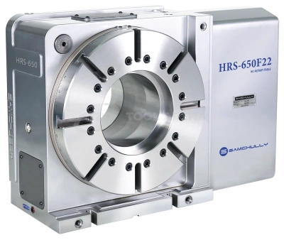 4-я ось, программно управляемый поворотный стол с большим отверстием и гидравлическим зажимом HRS-650F22