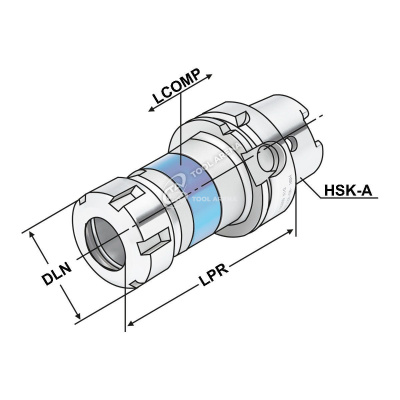 Патрон цанговый резьбонарезной, с синхронизацией HSK100-M3-M12 (ER16)-100 DIN69893 Форма A   A100.16.02.10 фото