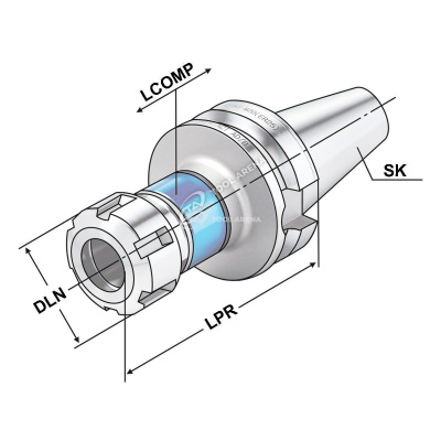 Патрон цанговый резьбонарезной, с синхронизацией DC-BT40-M3-M27 (ER32)-110 JIS B 6339 (MAS-BT)   DC.406.16.02.20 фото