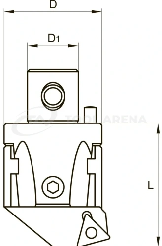 Блок расточной, чистовой 75° с режущими пластинами в гнездах ползунов, под пластинку TP☐☐ 0902☐☐. Pinzbohr, A 02775 310. фото