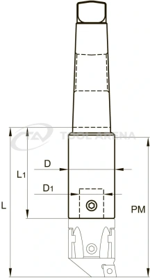 Оправка для расточных блоков, типоразмер 300/400/500, глубина расточки 140 мм, хвостовик Морзе 5 (с лапкой) DIN 1806, * 505 160 фото