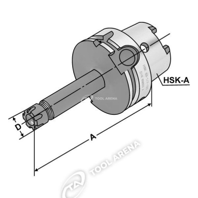 Патрон цанговый HSK63-1/7-100 ER11 - Mini DIN69893 Форма A  A63.02.07.1 фото