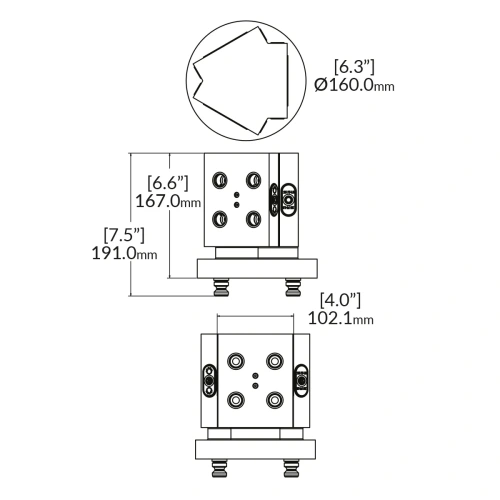 Трехсторонняя зажимная колонна RockLock™ 52mm RL52A-T31 3-face фото
