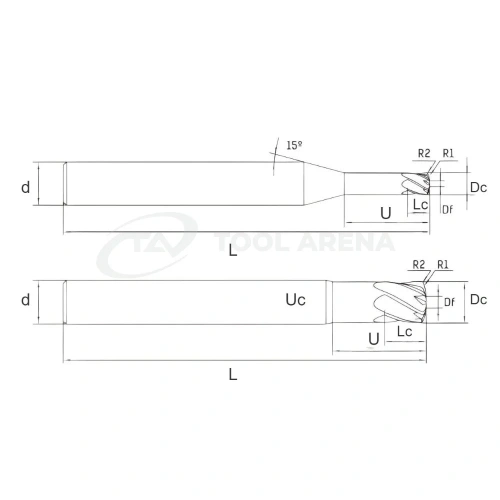 92.6783.0300 Фреза твердосплавная концевая с высокой подачей D3x3x60x6xZ4 DEEP BLUE Helion фото